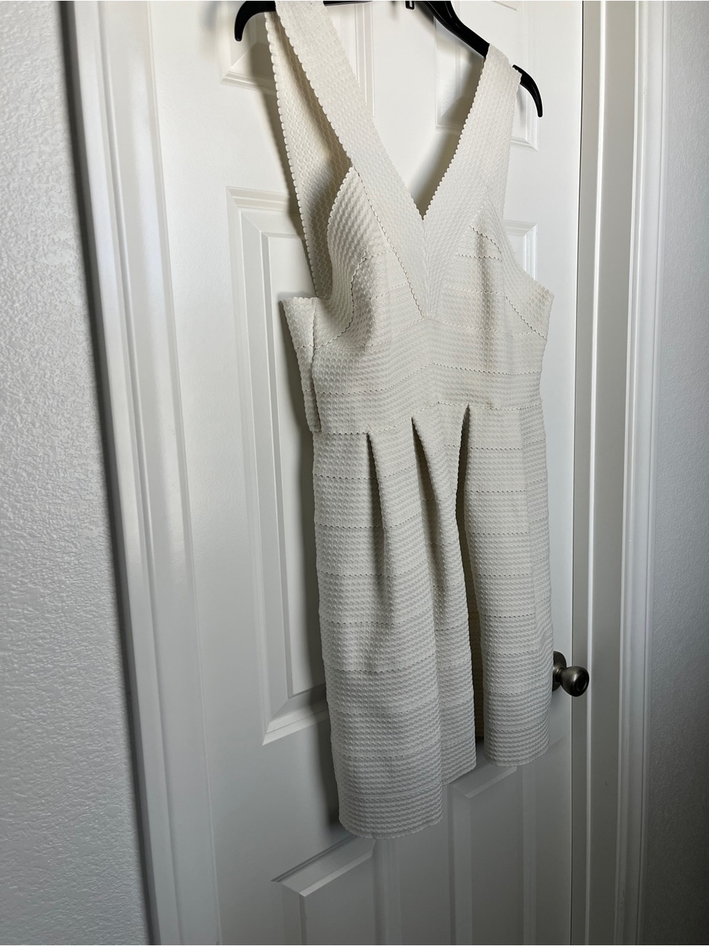 H&M Cream Textured Midi Pinafore Dress